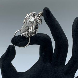 Vintage 925 Sterling Silver Horse Scarf Pin Silver Cloud Inc. Stamped